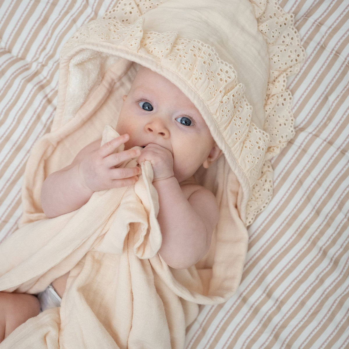 Violet Ruffle Hooded Baby Bath Towel