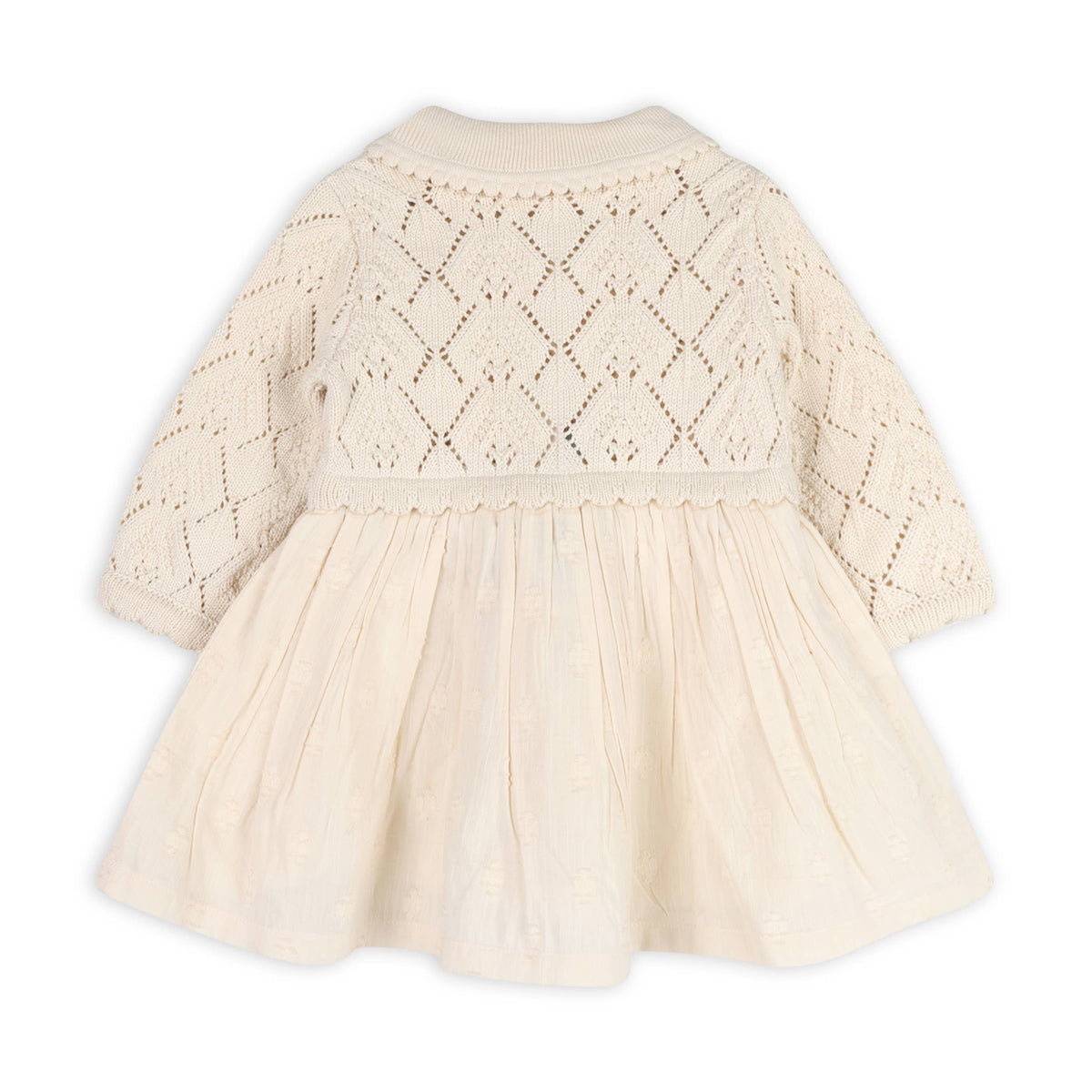 Phoebe Pointelle Knit Sweater Baby Dress (Organic Cotton)