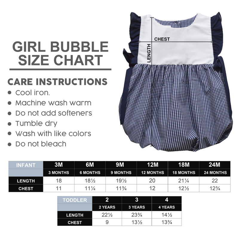 Kansas Jayhawks Embroidered Royal Gingham Girls Bubble
