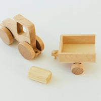 Wooden Tractor with Wagon