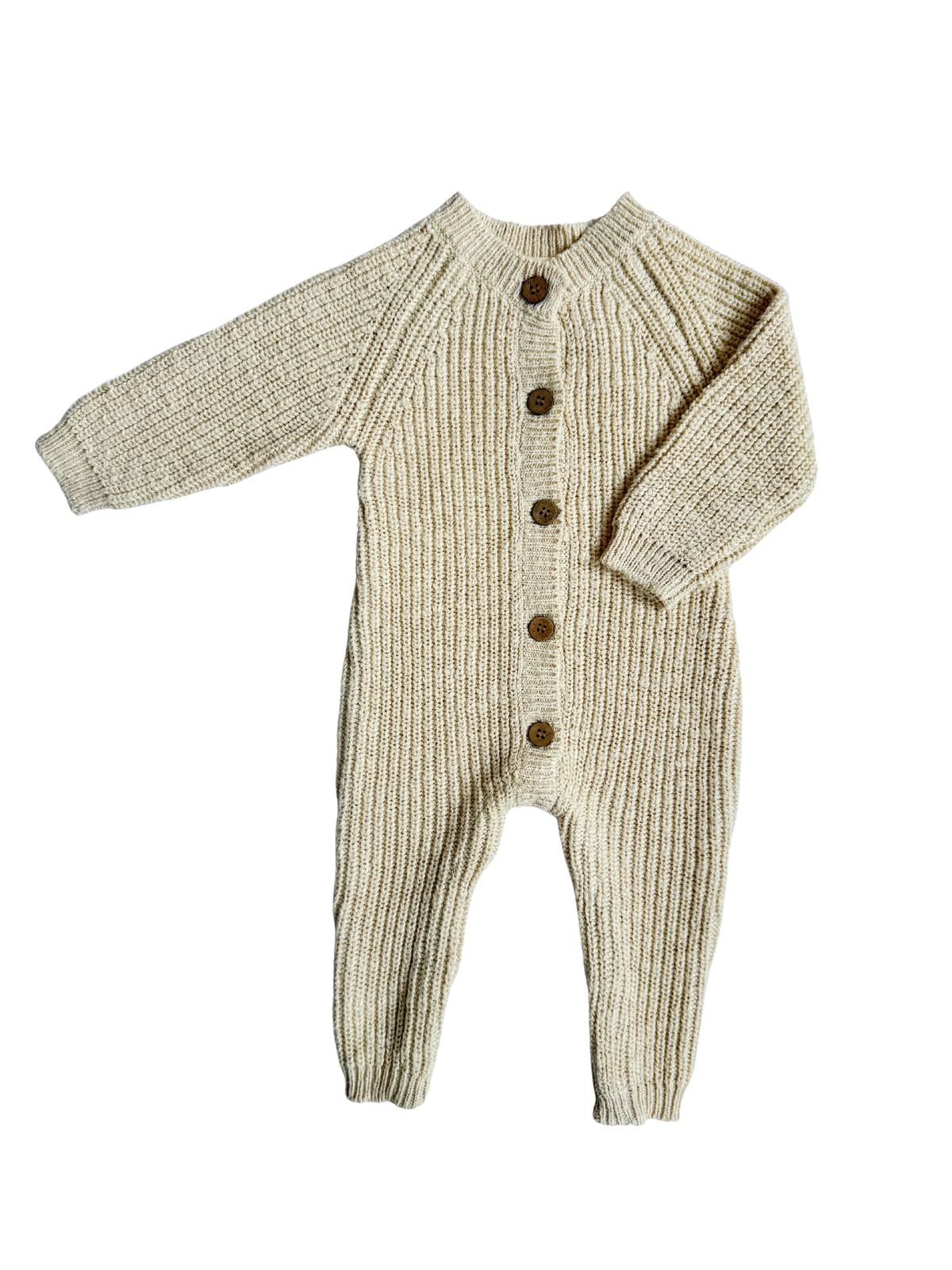 Classic Chunky Knit Jumpsuit French Cream