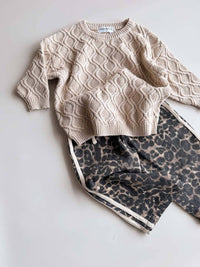 Little Cub Denim Track Pants | Leopard Racer