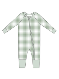 Sage Gingham Zip Jam