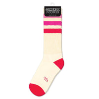Marcia Retro Gym Crew Socks Pink Stripes