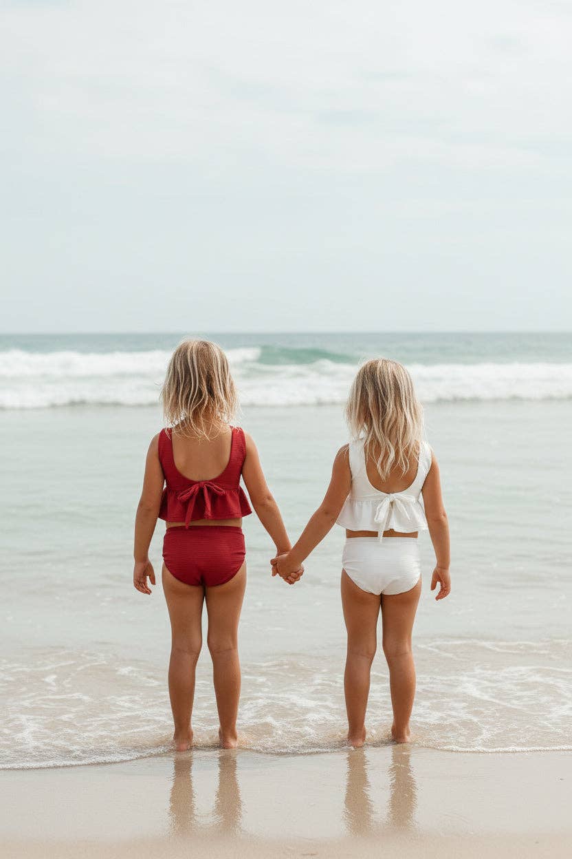 Flutter Tankini Set (brick ribbed)