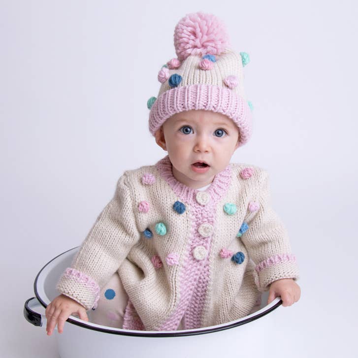 Pastel Popcorn Beanie Hat