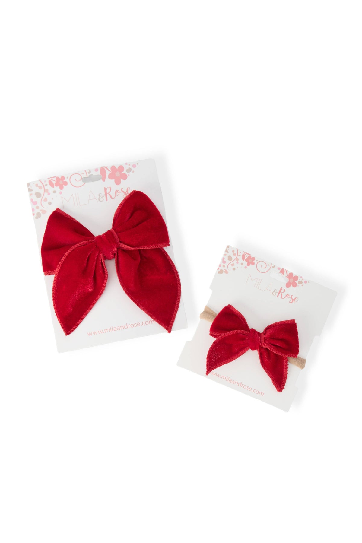 Classic Hair Bow - Red Velvet