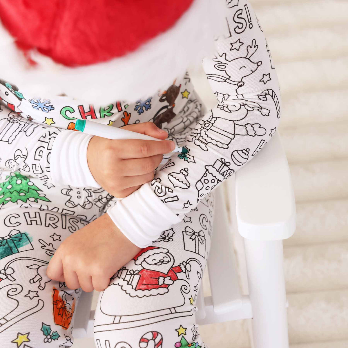 Colorable Two Piece Pajama Set | Christmas Morning