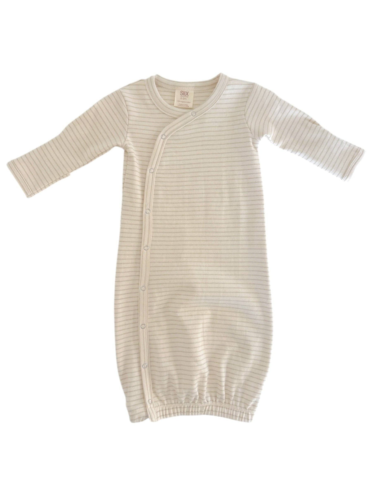 Sage Pencil Stripe / Organic Gown