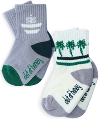 Baby/Toddler Half-Crew Socks 2-Pack, Sis & Palms
