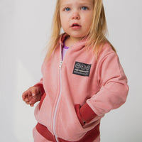 Kids Zip Up Hoodie - Washed Pink Denim
