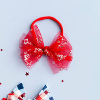 TULLE FAB® Skinny Bow: cherry foil star
