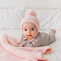 Blush Garter Stitch Knit Bonnet