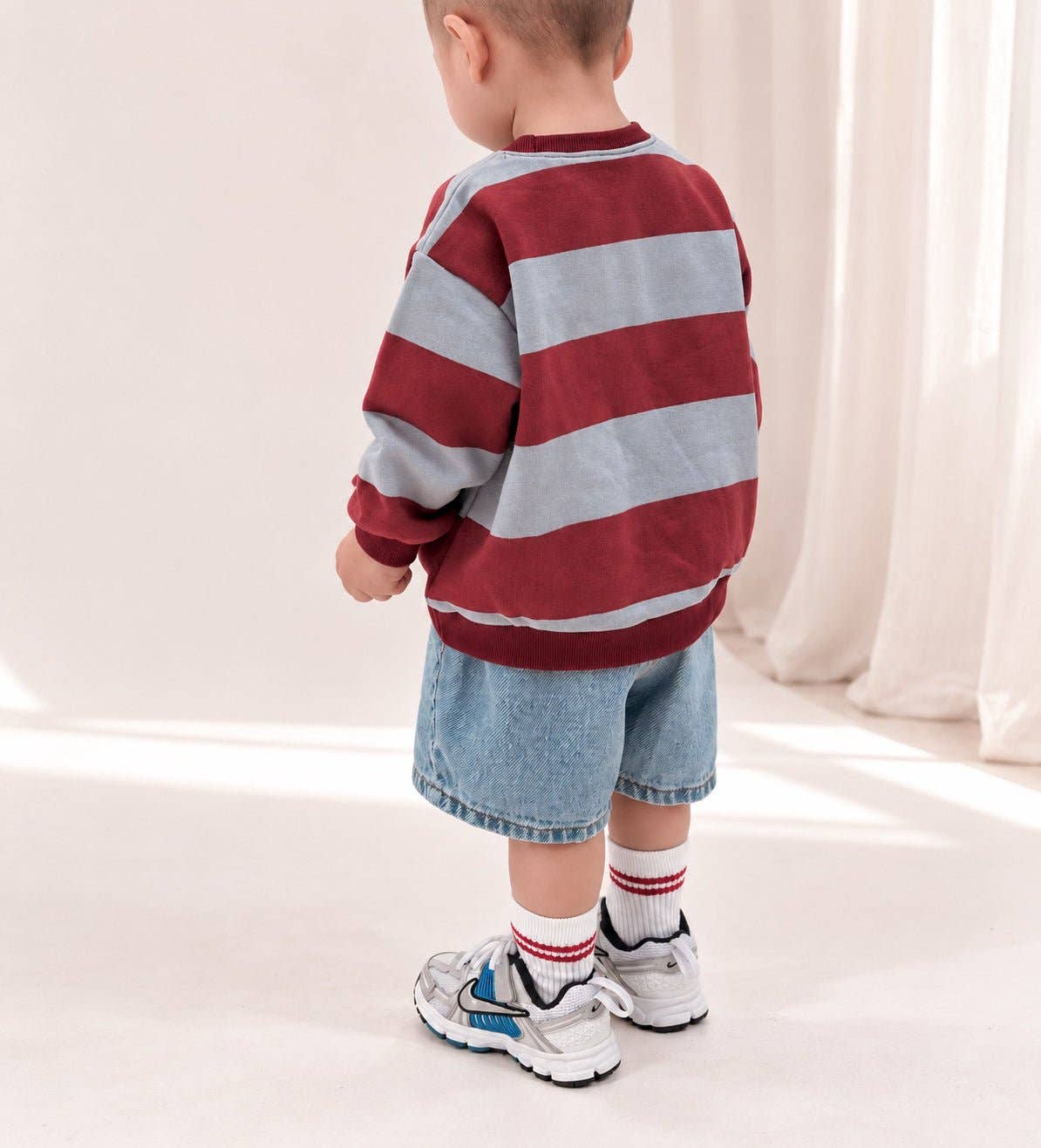 Kids Bold Stripe Sweatshirt - Wine