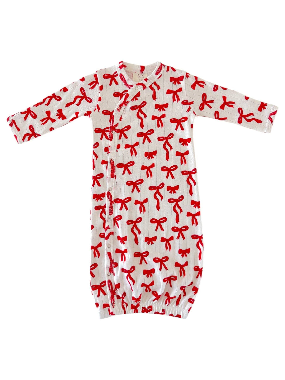 Red Bows Organic Pointelle Gown