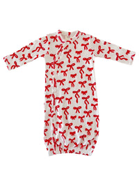 Red Bows Organic Pointelle Gown