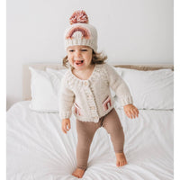 Mauve Rainbow Pocket Cardigan Sweater