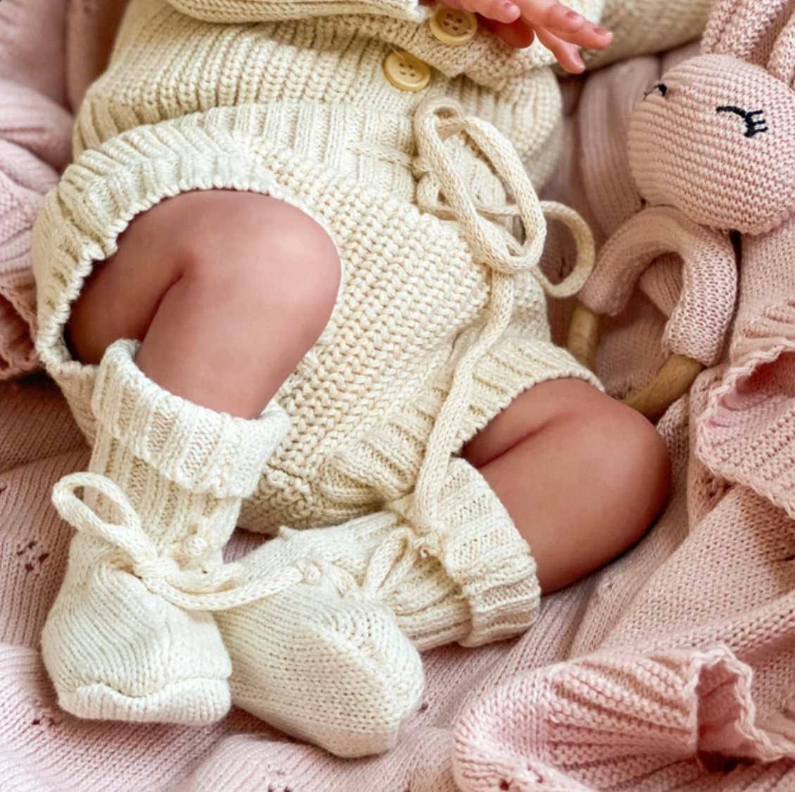 Knitted Booties Socks - Coco Speckle