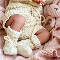 Knitted Booties Socks - Coco Speckle