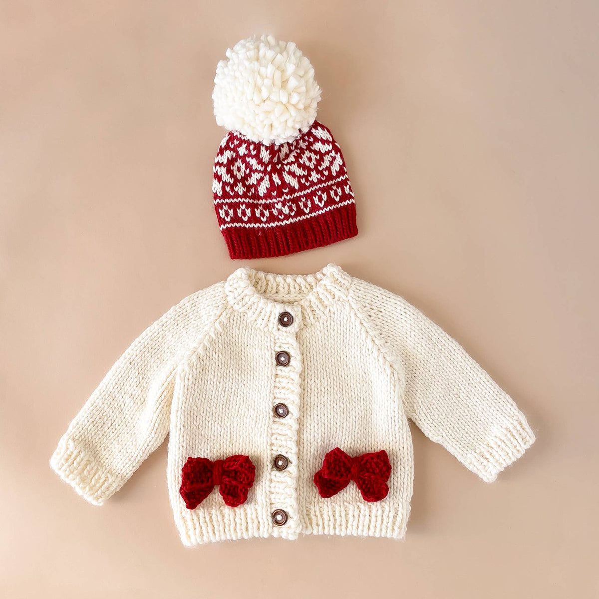Red Bow Cardigan Sweater