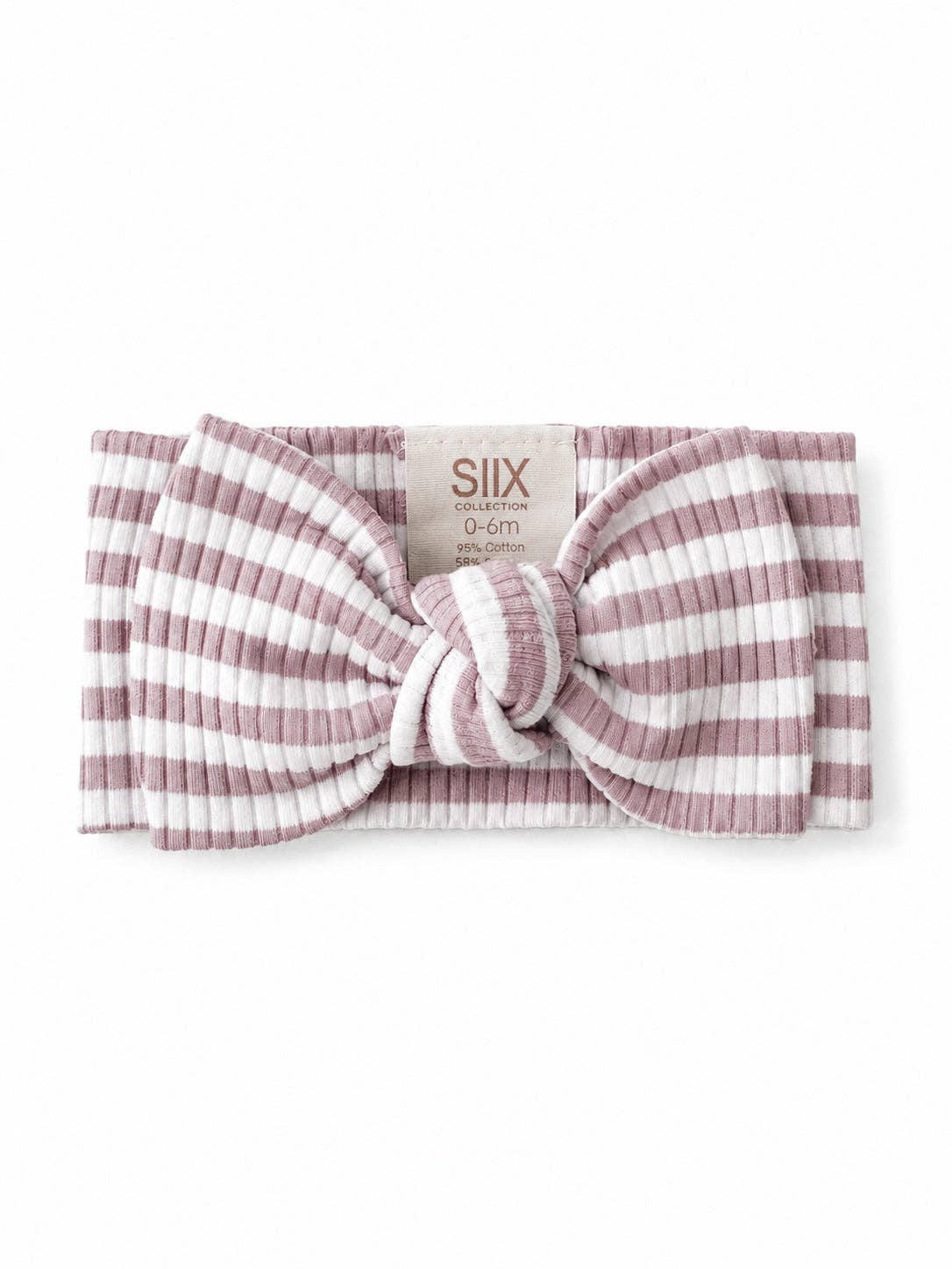 Violet Stripe Ribbed Bow