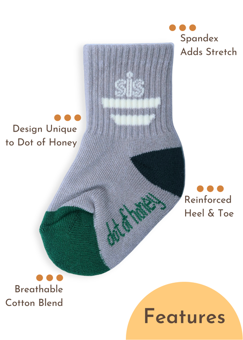 Baby/Toddler Half-Crew Socks 2-Pack, Sis & Palms
