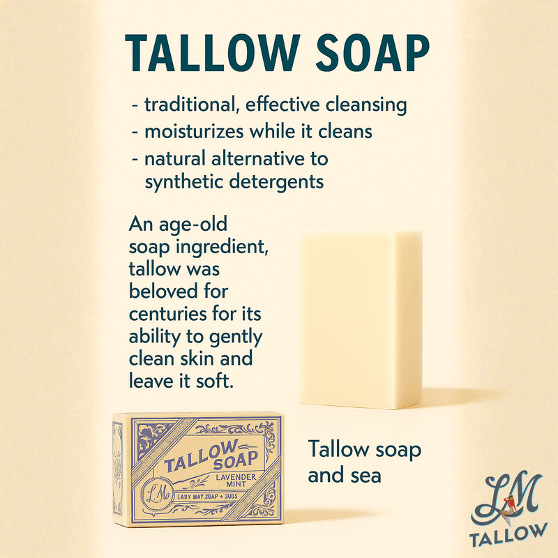 All-Natural Tallow Soap - Lavender Mint Bar Soap with Grass-Fed Beef Tallow