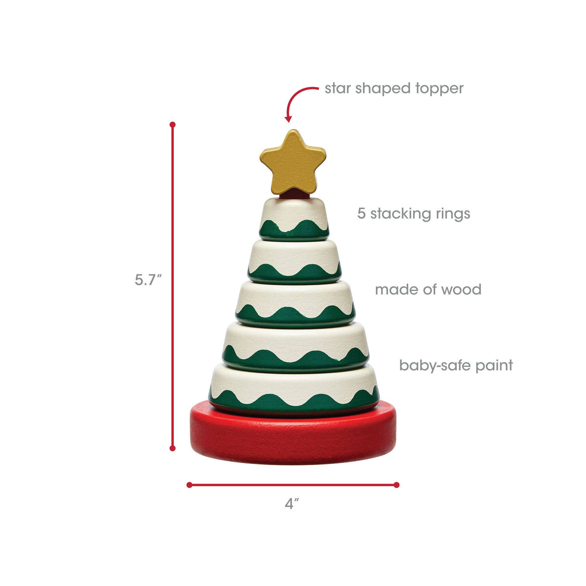Christmas Tree Stacking Toy, Baby Toddlers Montessori Gift