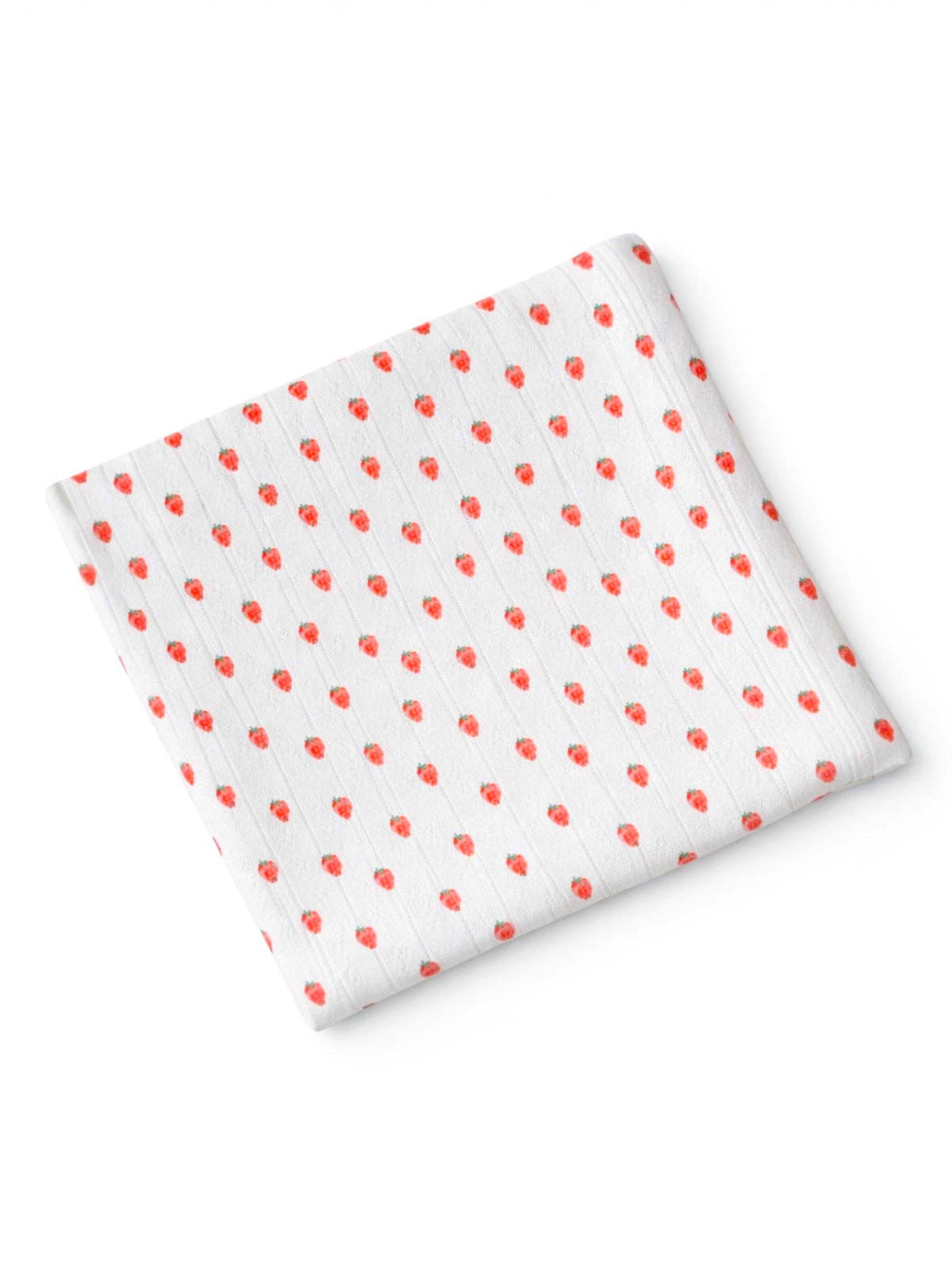 White Strawberry / Organic Pointelle Swaddle