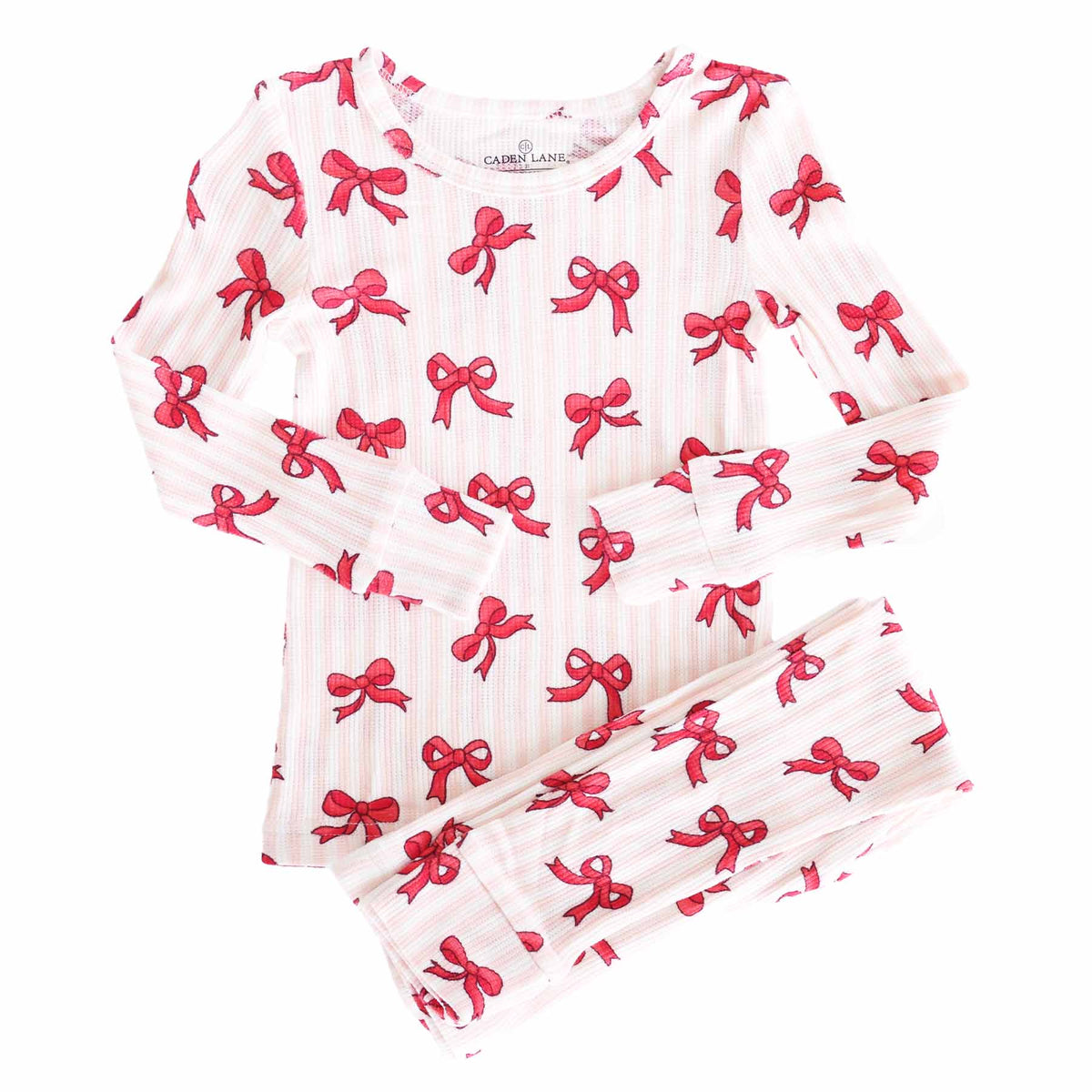 Coquette Christmas Bamboo Waffle Two Piece Pajama Set