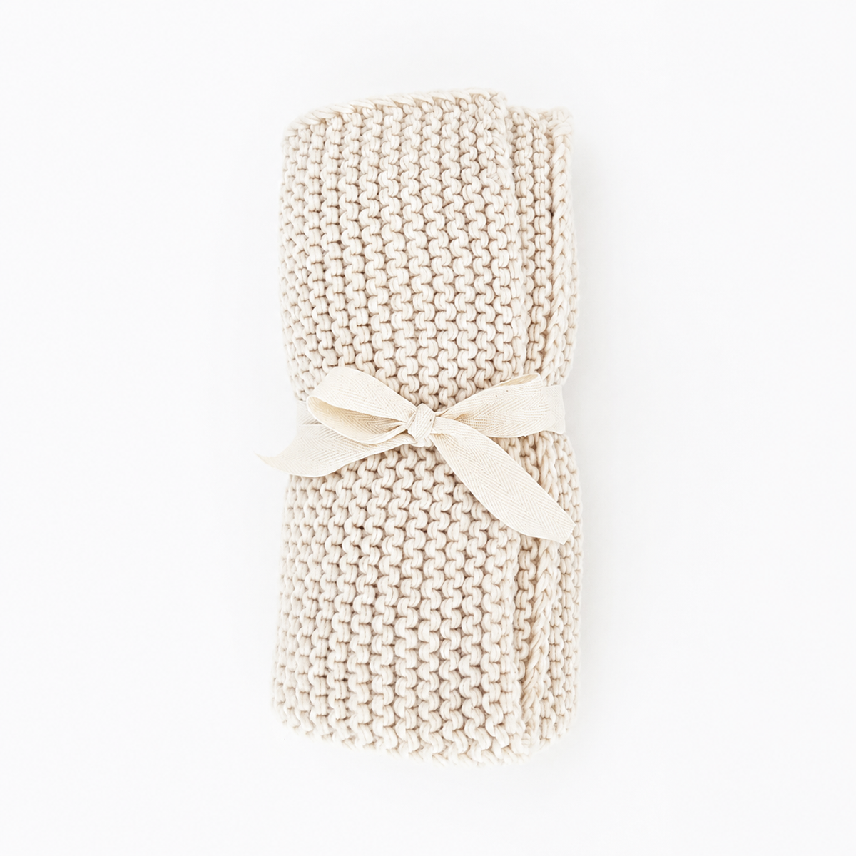 Natural Garter Garter Stitch Knit Baby Blanket