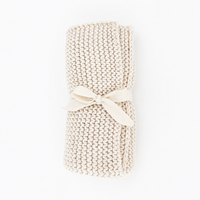 Natural Garter Garter Stitch Knit Baby Blanket
