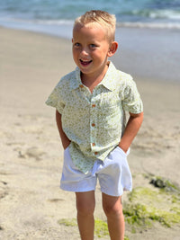 Newport Green Floral Woven Shirt