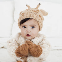 Garter Stitch Mittens Pecan