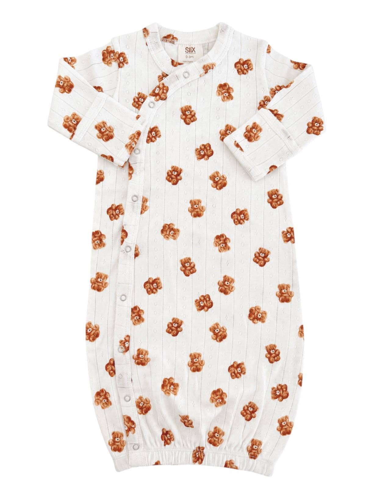 Teddy Bear Organic Pointelle Gown