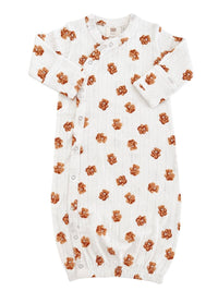 Teddy Bear Organic Pointelle Gown