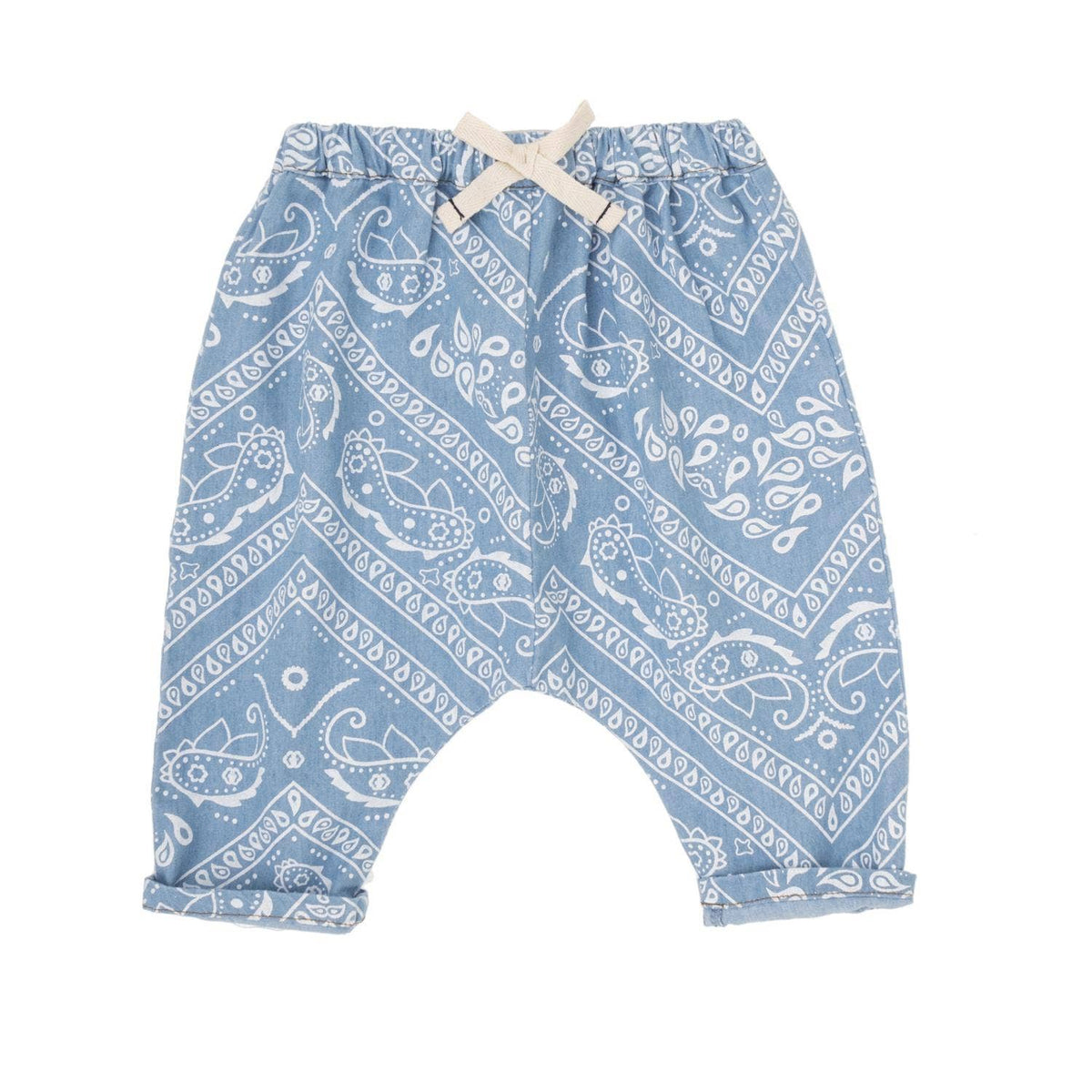 Bandana Print Chambray Baby Pants