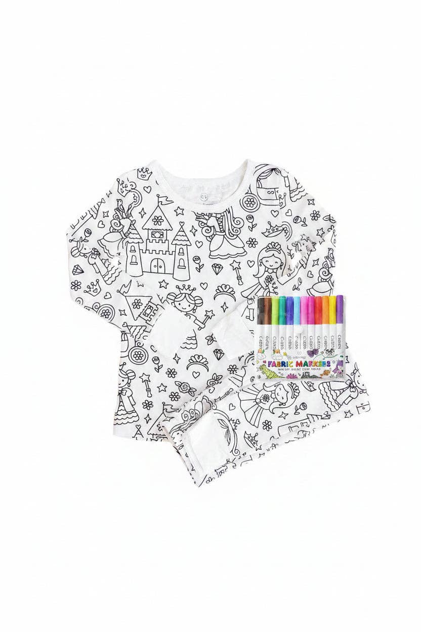 Colorable Two-Piece Pajama Set | Far Far Away