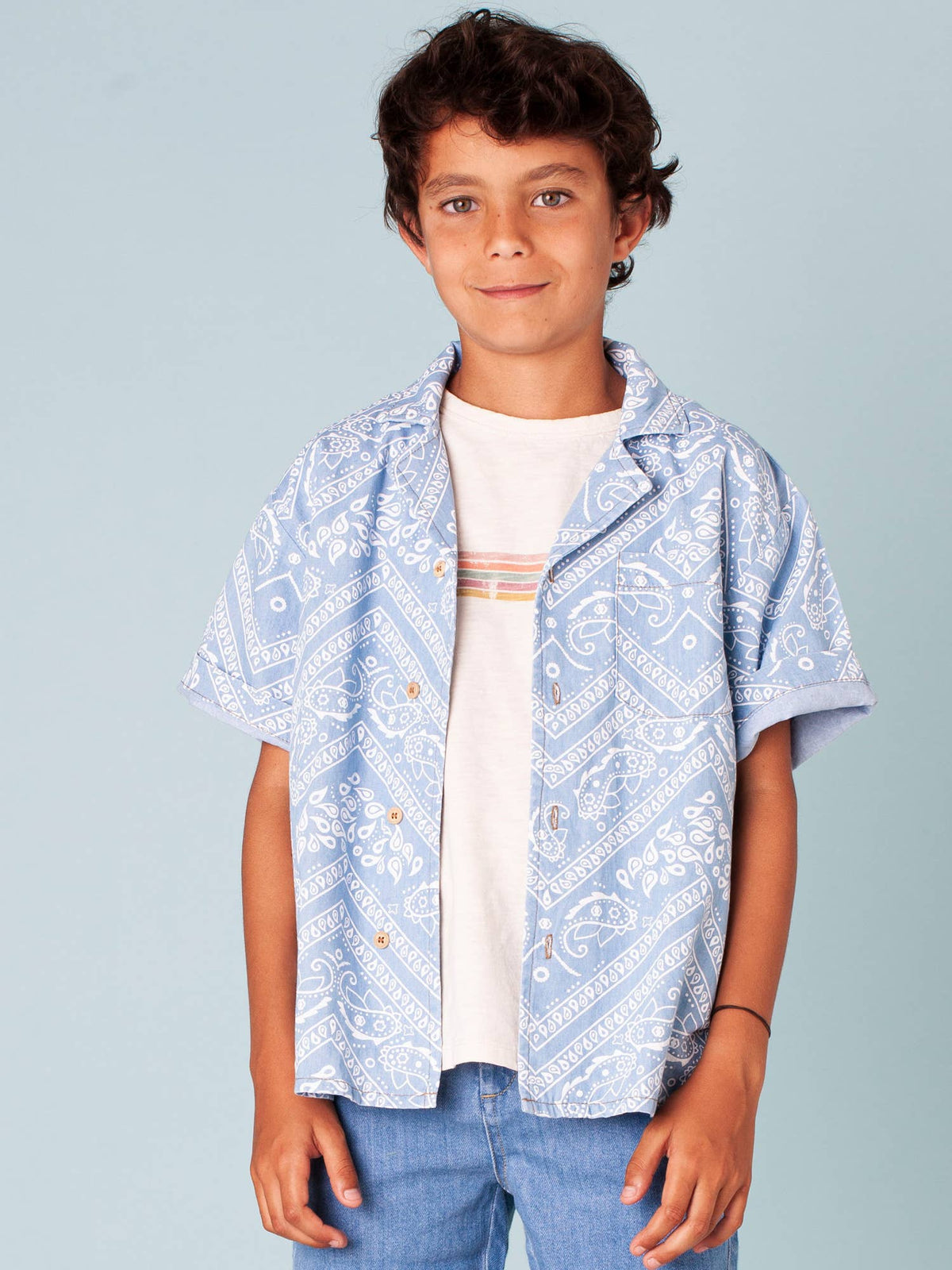 Resort Style Bandana Print Shirt