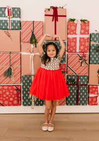 Aura Tulle Dress in Lattice Tree