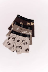 Bamboo Boxers (3 Pack) | Dirt Bike, Bulldozer & Monster Truck