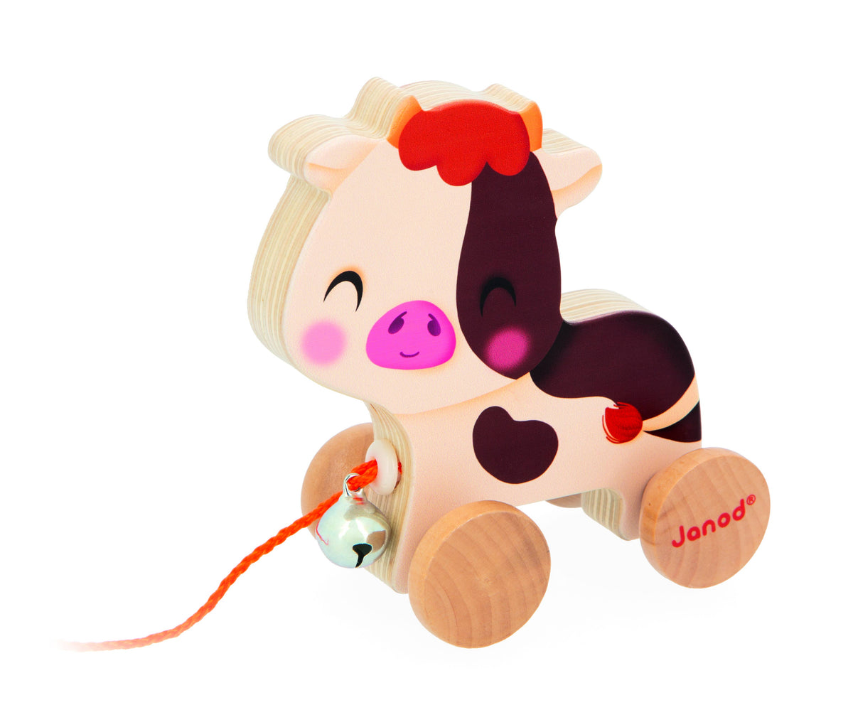 Farm | Wooden Pull-Along | Cow with bell