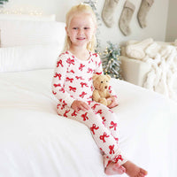 Coquette Christmas Bamboo Waffle Two Piece Pajama Set