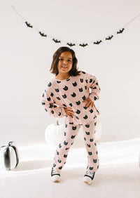 Lounge Wear Set in Black Cat