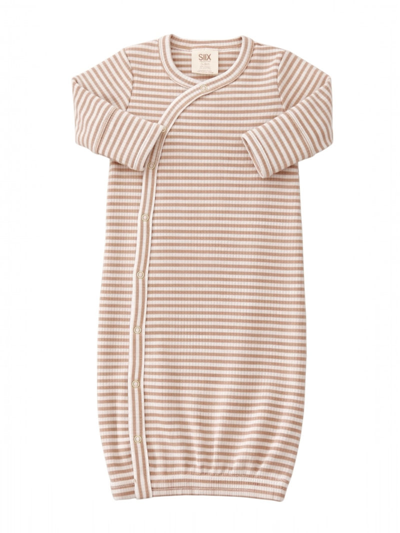 Tan Stripe / Ribbed Gown