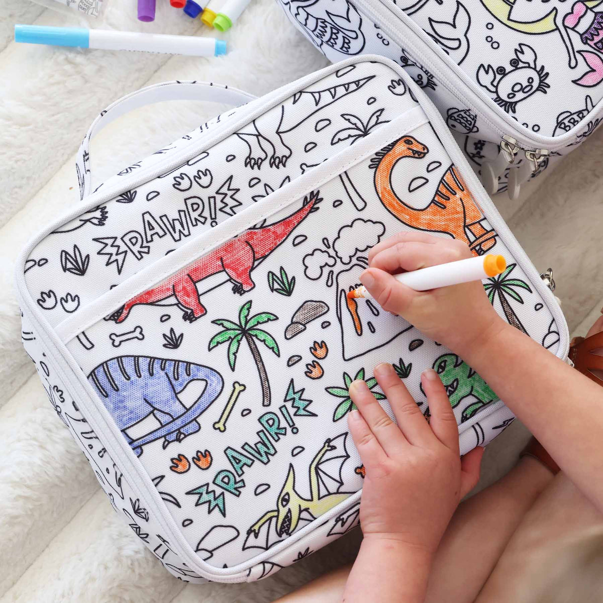 Colorable Lunchbox Jurassic Playground