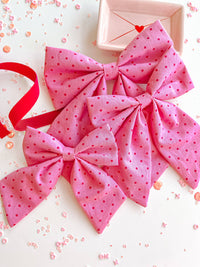 Pink Polka Dot Sailor Bow