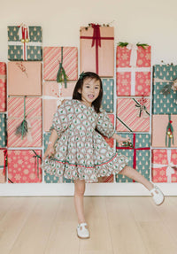 Aura Poplin Dress in Lattice Tree