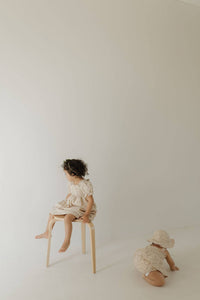 Sleeveless Muslin Romper & Hat | Flora