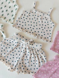 Blue Flower / Organic Pointelle Summer Set